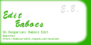 edit babocs business card